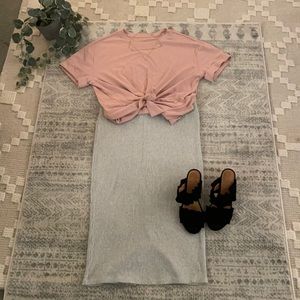 Light pink tee with pre-folded sleeves